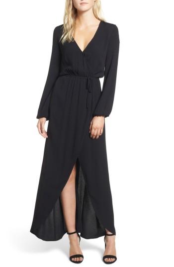 Women's Splendid Crepe Wrap Dress - Black