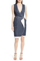 Women's Tracy Reese Surplice Denim Sheath Dress - Blue