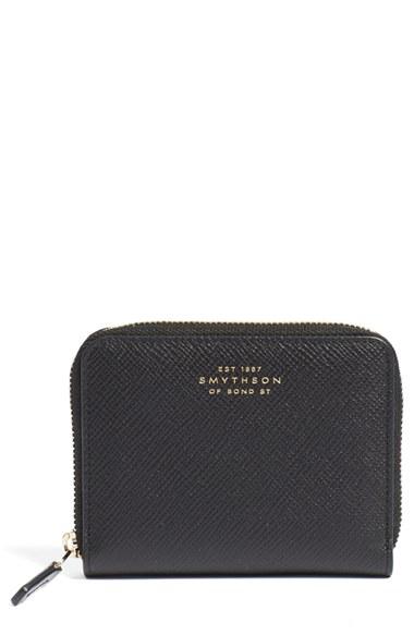 Women's Smythson 'panama' Leather Coin Case -