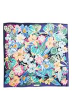Women's Salvatore Ferragamo Nettare Floral Silk Scarf, Size - Blue