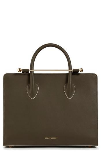 Strathberry Midi Painted Edge Leather Satchel - Green