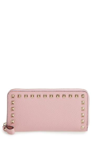 Women's Valentino Garavani Rockstud Continental Leather Wallet -