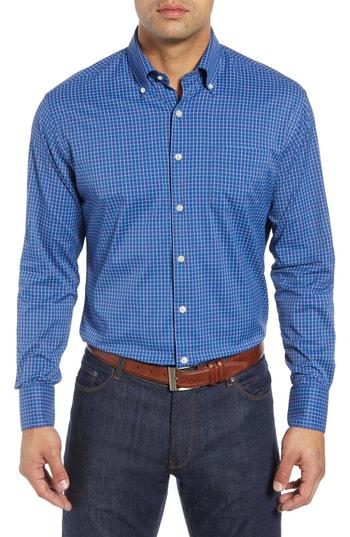 Men's Peter Millar Montgomery Regular Fit Performance Sport Shirt - Blue