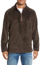 Men's True Grit Pebble Pile Faux Fur Half Zip Pullover, Size - Brown