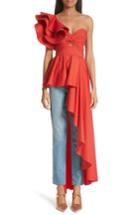 Women's Johanna Ortiz Paso Asymmetrical One Shoulder Top - Red