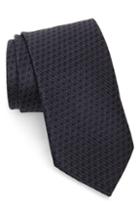 Men's Brioni Geometric Flower Silk Tie, Size - Black