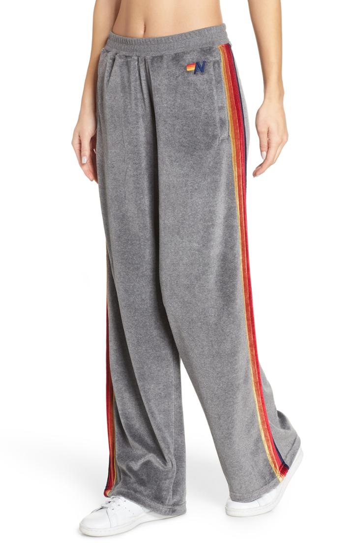 Women's Aviator Nation Velour Sweatpants - Grey