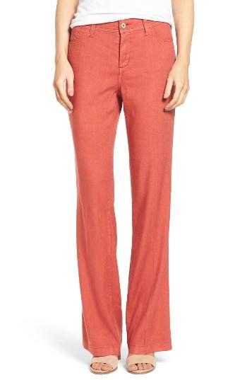 Women's Nydj 'wylie' Five-pocket Linen Trousers - Orange