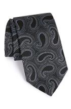 Men's Nordstrom Men's Shop Paisley Silk Tie, Size - Black