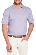 Men's Peter Millar Crown Stripe Polo - Orange