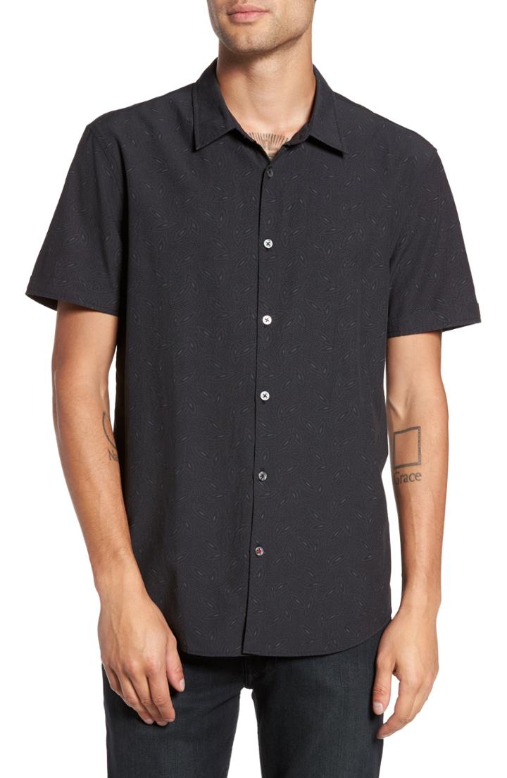 Men's John Varvatos Star Usa Mayfield Slim Fit Short Sleeve Sport Shirt, Size - Blue