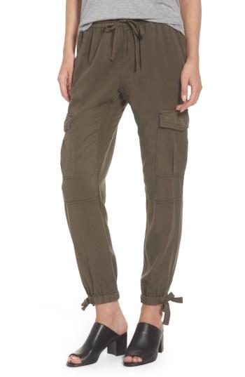 Women's Pam & Gela Ankle Tie Tencel Pants, Size - Green