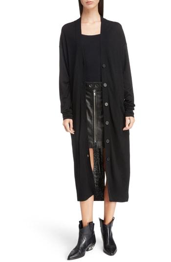 Women's Isabel Marant Etoile Anderson Longline Cardigan Us / 34 Fr - Black