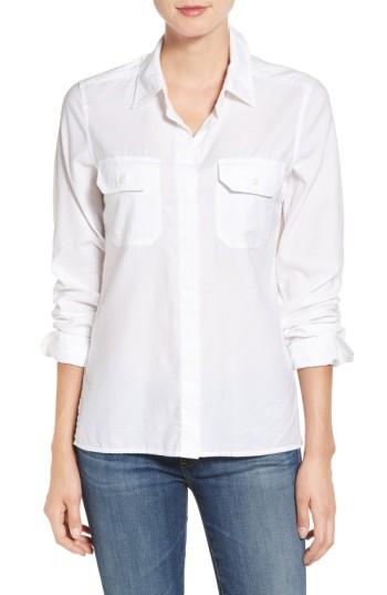 Women's Ag Ace Split Hem Cotton Shirt - White