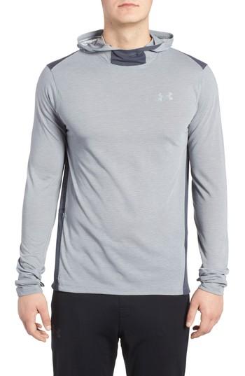 Men's Under Armour Threadborne Run Mesh Hoodie - Grey