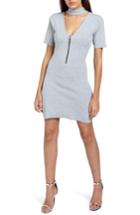 Women's Missguided Choker Zip Body-con Dress Us / 8 Uk - Grey
