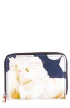 Women's Ted Baker London Small Kirsty Gardenia Zip Around Leather Wallet - Blue