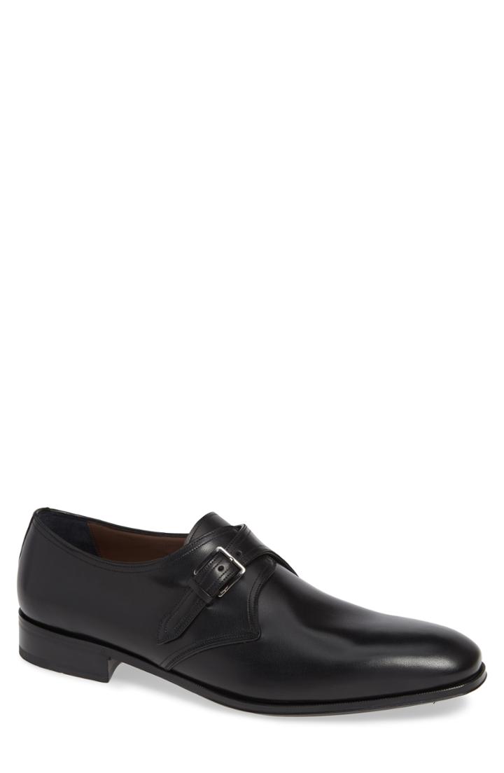 Men's Salvatore Ferragamo Alessandro Single Buckle Monk Shoe .5 M/w - Black