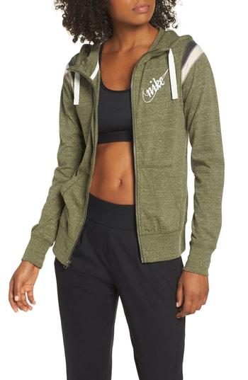 Women's Nike Sportswear Gym Vintage Zip Hoodie - Green
