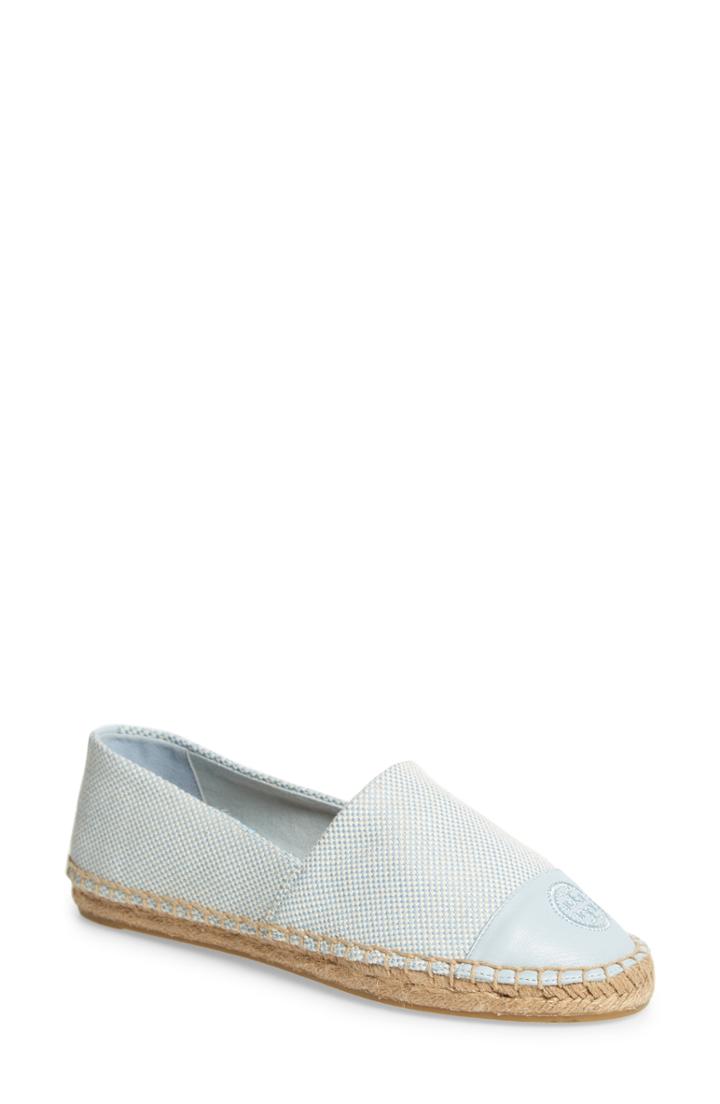 Women's Tory Burch Colorblock Espadrille Flat M - Blue/green