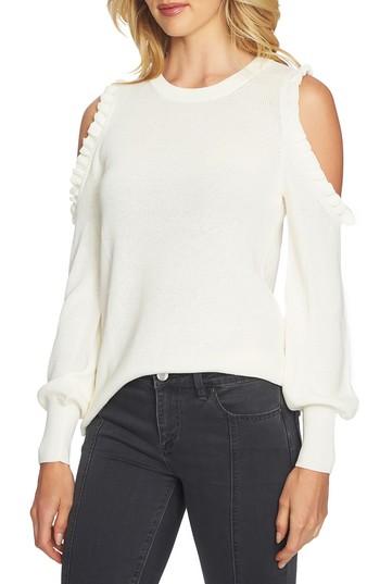 Women's 1.state Cold Shoulder Sweater - Ivory