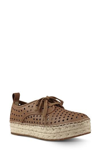 Women's Nine West Garza Platform Sneaker M - Beige