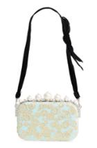 Miu Miu Imitation Pearl & Metallic Brocade Shoulder Bag - Blue/green