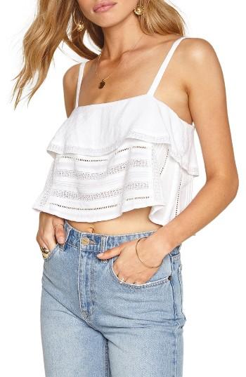 Women's Amuse Society Hayes Ruffle Crop Top - White