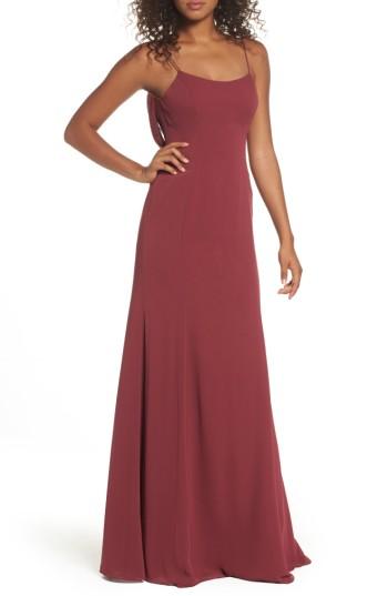 Women's Watters Melanie Cowl Back Chiffon Gown - Red