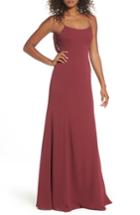 Women's Watters Melanie Cowl Back Chiffon Gown - Red