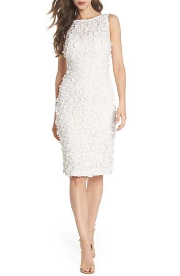 Women's Eliza J Applique Lace Sheath Dress - Ivory