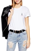 Women's Topshop Chest Embroidery Tee - White