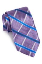 Men's Nordstrom Men's Shop Herringbone Plaid Silk Tie, Size - Purple