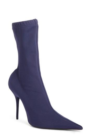 Women's Balenciaga Pointy Toe Mid Boot Us / 37eu - Blue