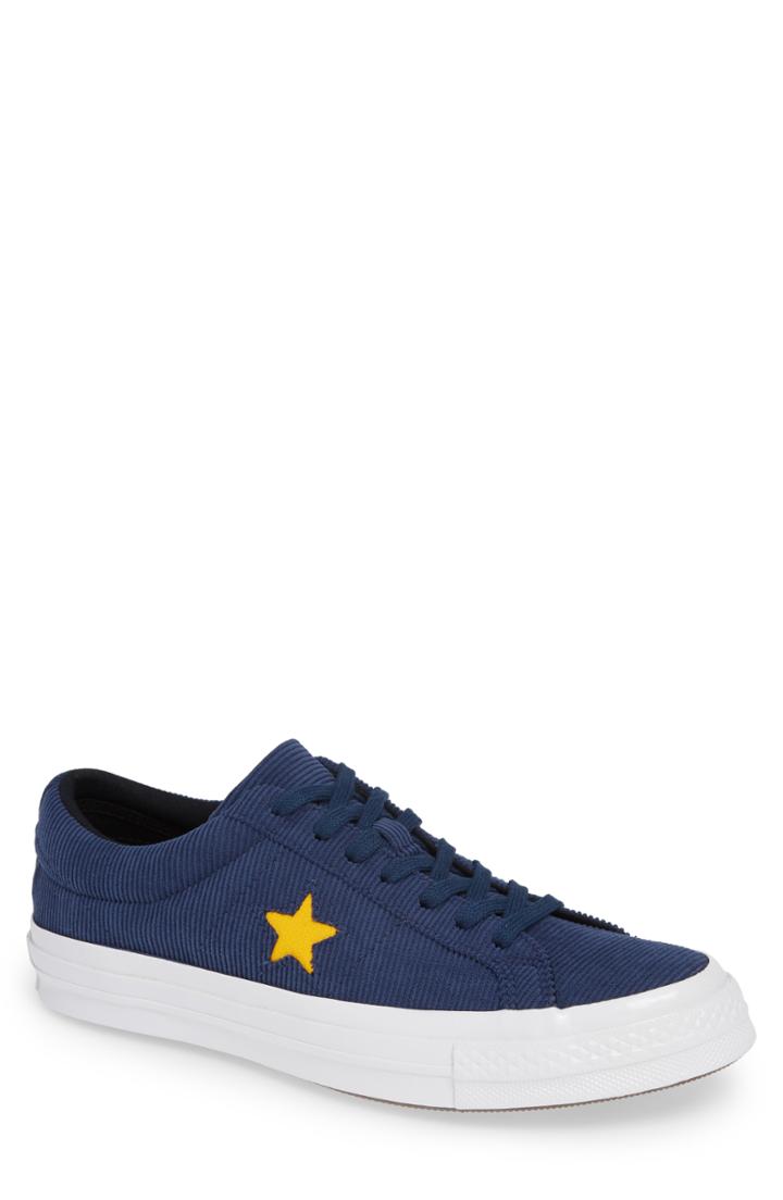 Men's Converse One Star Corduroy Low Top Sneaker .5 M - Blue