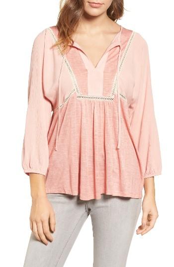 Women's Caslon Mix Media Boho Top