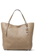 Michael Kors Large Hutton Woven Leather Tote - Grey