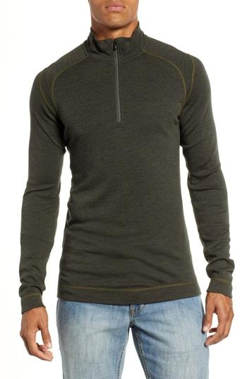 Men's Smartwool Merino 250 Base Layer Quarter Zip Pullover - Green