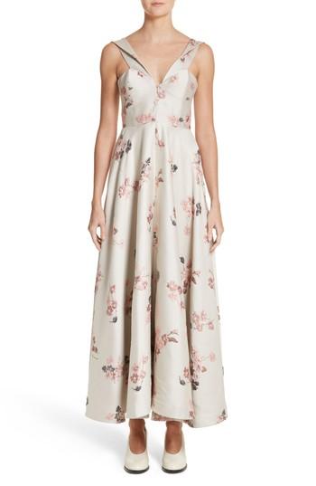 Women's Co Metallic Floral Jacquard Dress - Beige