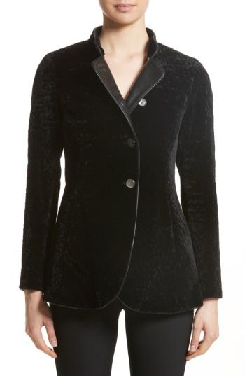 Women's Armani Collezioni Genuine Shearling Jacket - Black