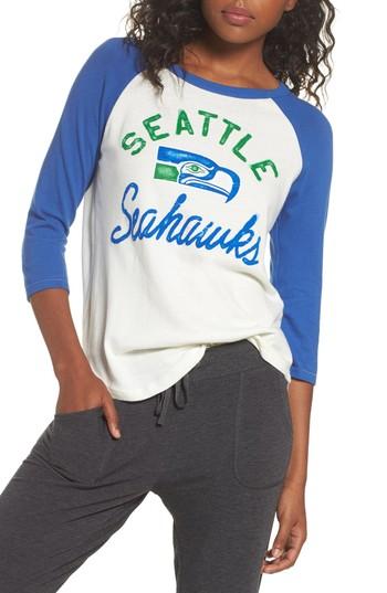 Women's Junk Food Nfl Seattle Seahawks Raglan Tee