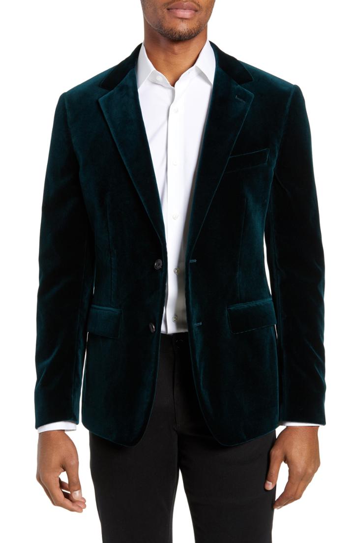 Men's Bonobos Jetsetter Slim Fit Stretch Velveteen Blazer R - Blue