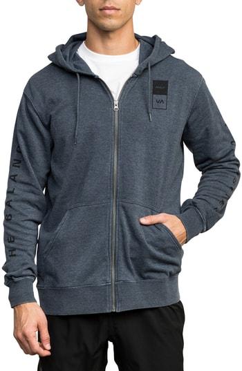 Men's Rvca Va Guard Graphic Zip Hoodie - Blue