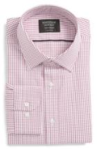 Men's Nordstrom Men's Shop Tech-smart Traditional Fit Check Stretch Dress Shirt 32/33 - Purple