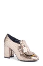 Women's Dries Van Noten Reptile Loafer Pump Us / 38eu - Metallic