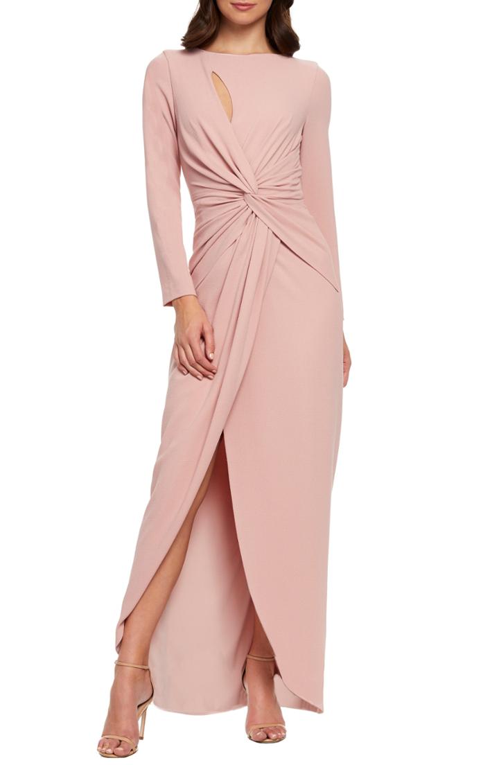 Women's Dress The Population Naomi Twisted Gown, Size - Pink
