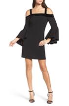 Women's Chelsea28 Bell Sleeve Cold Shoulder Shift Dress - Black
