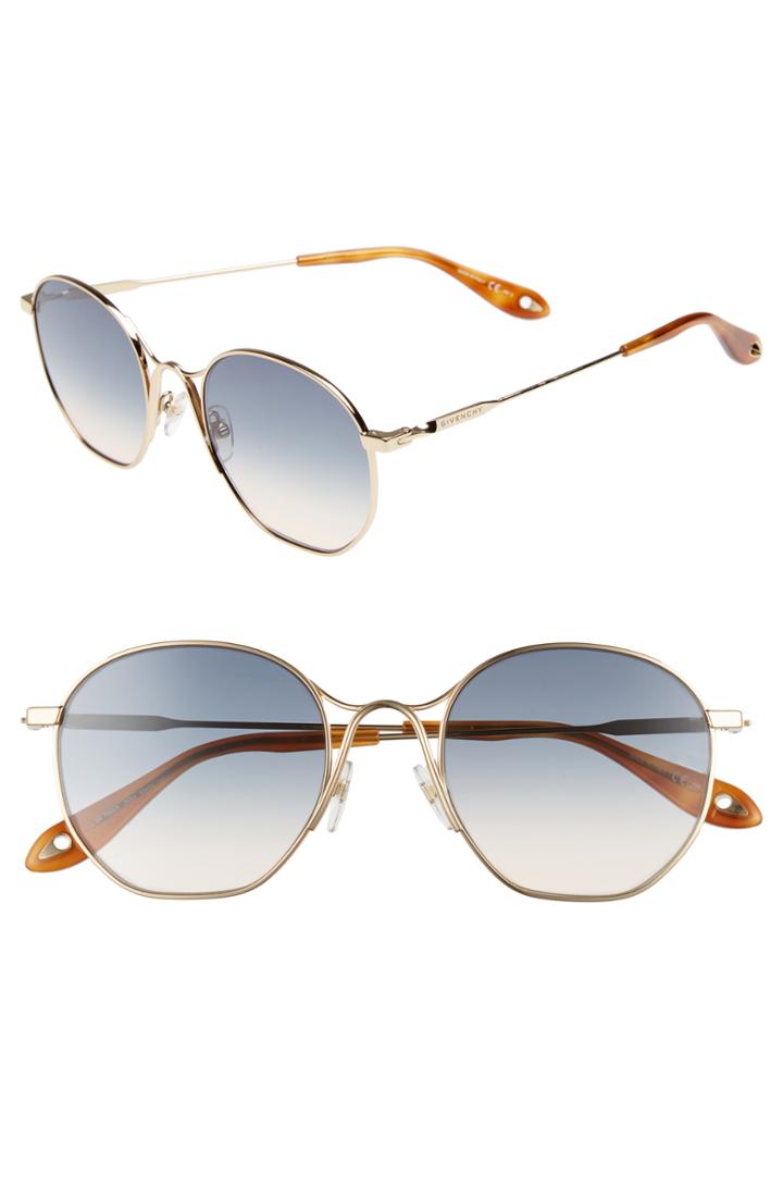 Women's Givenchy 53mm Squared Round Metal Sunglasses -