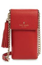 Kate Spade New York North/south Leather Smartphone Crossbody Bag - Red