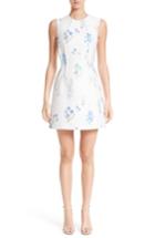 Women's Versace Collection Distressed Floral Jacquard Fit & Flare Dress Us / 40 It - White